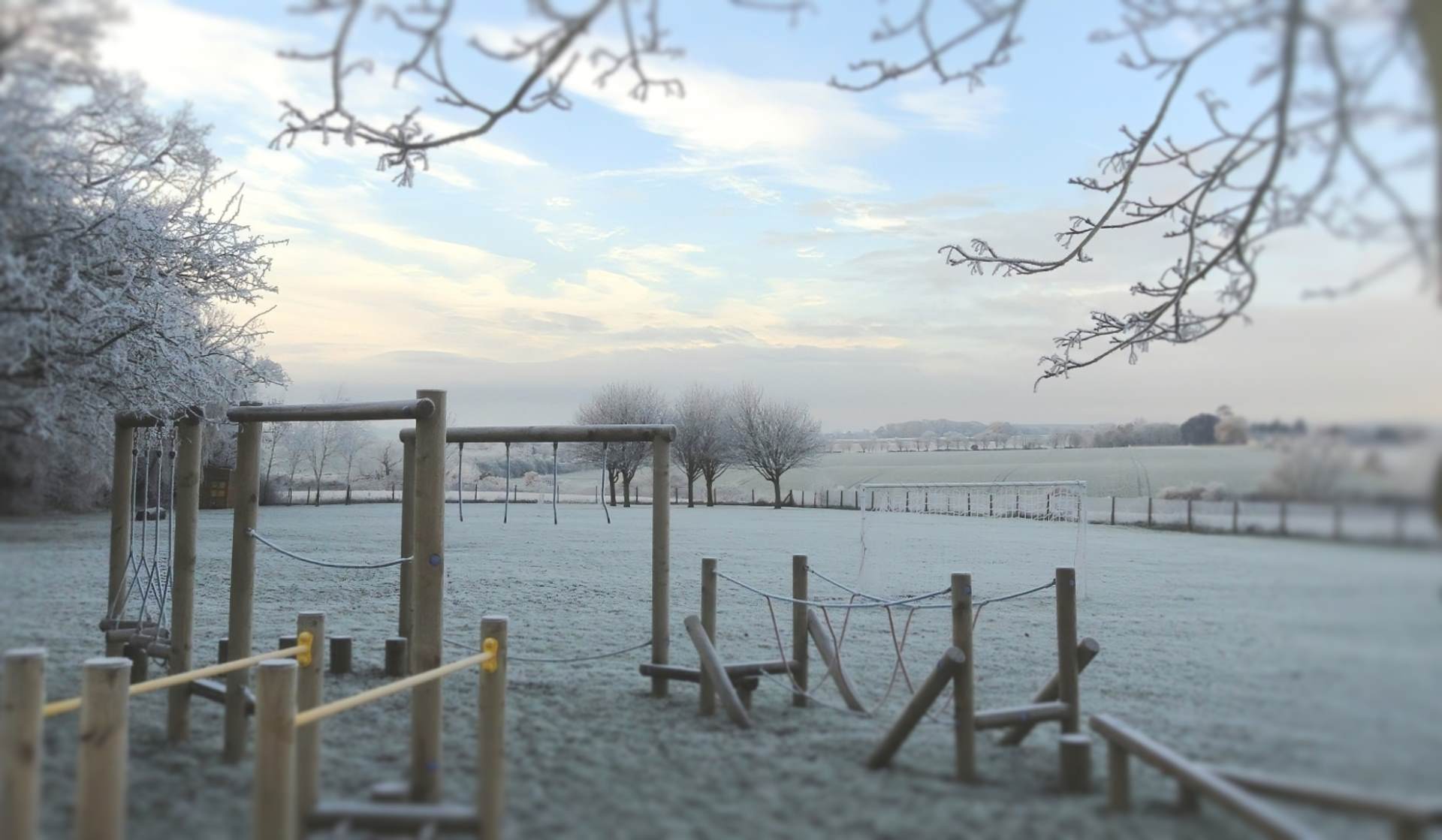 Frosty view over the fields